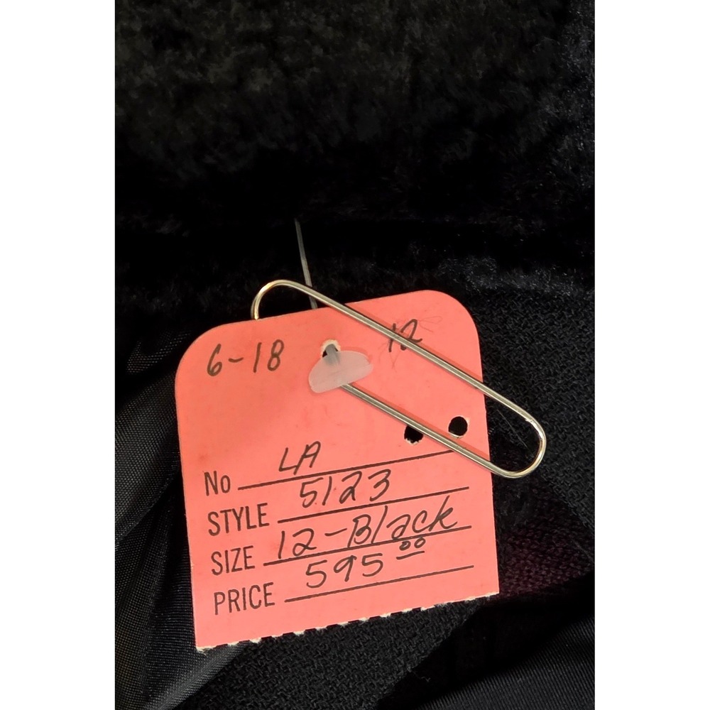 Lilli Ann Jacket Womens M Black Excellent Vintage Persian Lamb Fur Frog Closure - Picture 15 of 15